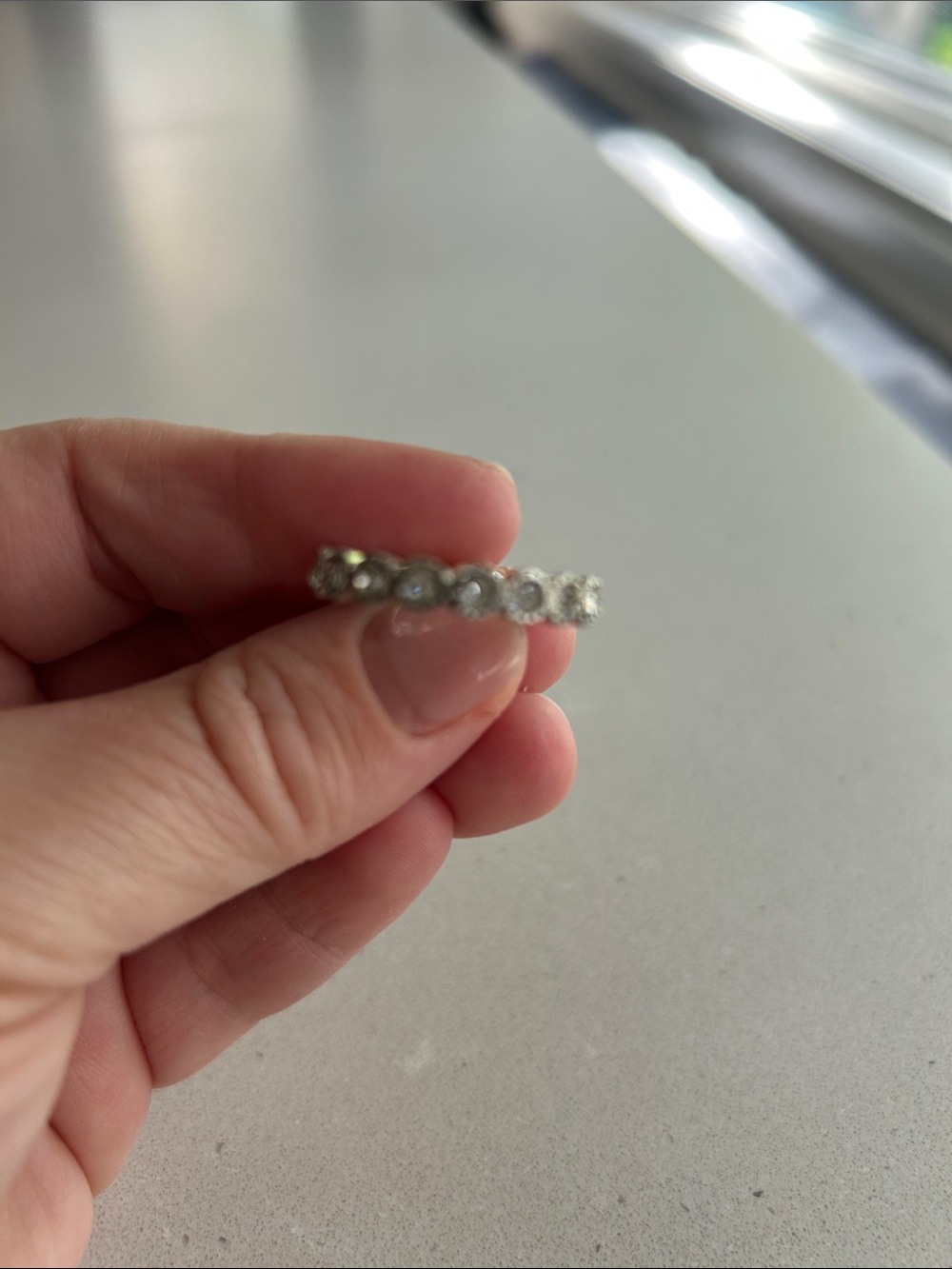 Silver Crystal Eternity Ring - Women’s Sparkling Band